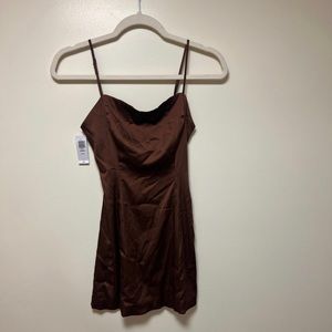 Sunday best mini dress shimmer cognac